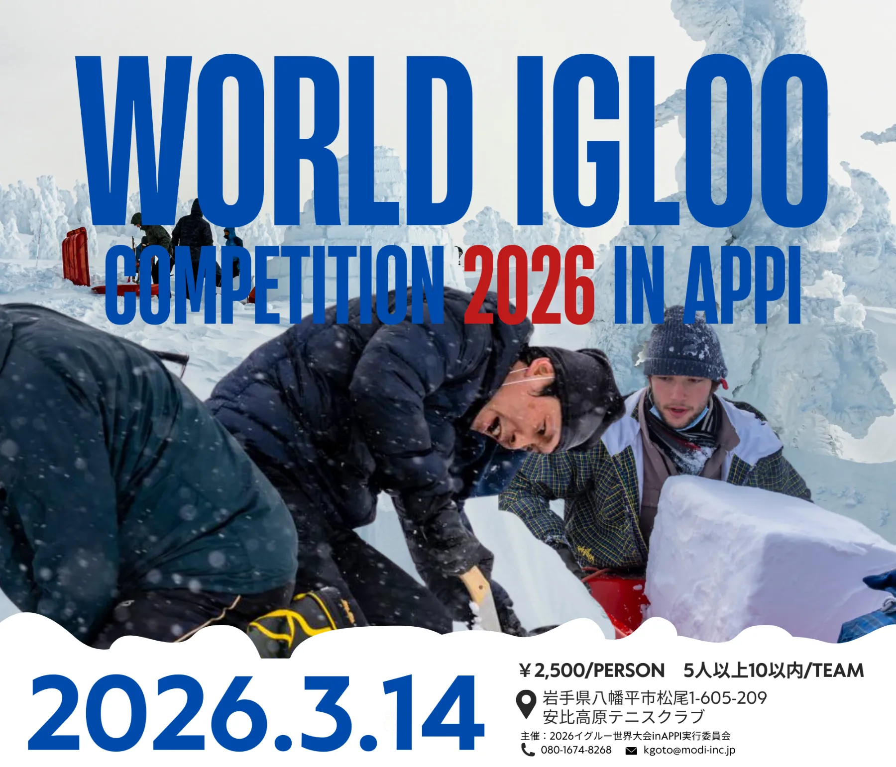 WORLD IGLOO COMPETITION 2026 IN APPI ポスター
